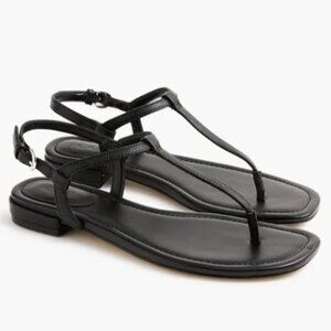 JCREW Ankle-Strap Thong Sandals in Black Lizard NWT 8